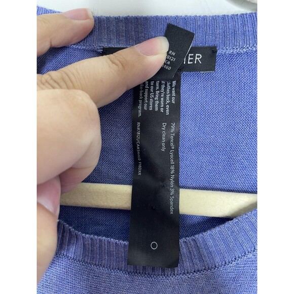 Eileen Fisher Sweater Womens Medium Blue Knit Crewneck Pullover Winter Soft - Picture 4 of 5